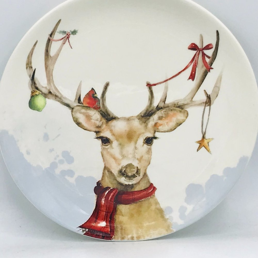 Reindeer Christmas Holiday Plate Noble Excellence